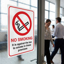 No Smoking Signs Pack – A5 Size – Self Adhesive Vinyl – Indoor Use