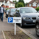 Residents Parking Only Sign with Post – 450mm x 150mm – Durable Aluminium – Outdoor Use