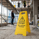 Danger Men Working Overhead Sign – 300mm x 600mm – Polypropylene – Indoor/Outdoor