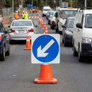 Keep Left Reflective Cone Sign – 750mm x 750mm – Polypropylene – Road Safety