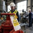 Caution This Machinery Has Been Locked Out Double Sided Safety Tag (Pack of 10) – 80mm x 150mm – Matt PVC – Industrial Use