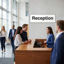 Reception Signs – 1mm Rigid Plastic & Self-Adhesive Vinyl – Indoor/Outdoor Use
