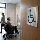 Disabled Toilets Symbol Signs – 140mm x 140mm – Brushed Aluminium – Indoor Use