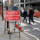 Caution Pedestrians Crossing Sign – 600mm x 450mm – Polypropylene – Indoor/Outdoor