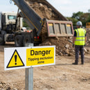 Danger Tipping Exclusion Zone Signs – 1mm Rigid Plastic & Self-Adhesive Vinyl – Indoor/Outdoor Use