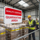 Quality Control Quarantine Area Signs – 400mm x 300mm – Rigid Plastic – Indoor/Outdoor Use