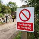 No Tipping or Dumping Safety Signs – 1mm Rigid Plastic – Indoor/Outdoor Use