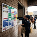 Equestrian Safety Notice Board – 1000mm x 1250mm – Durable Plastic – Riding Stables