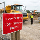 No Access Construction Sign – 600mm x 450mm – Rigid Plastic – Indoor/Outdoor Use