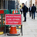 Pedestrians Use Other Footway Pedestrian Cone Sign – 600mm x 450mm – Reflective Polypropylene – Traffic Control