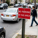 No Parking Sign – White – 1mm Rigid Plastic & Aluminium – Indoor/Outdoor Use