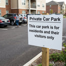 Private Car Park Sign – Residents/Visitors Only – 400mm x 300mm – Rigid Plastic – Indoor/Outdoor Use