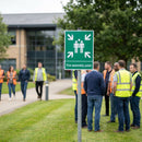 Fire Assembly Point Sign – White – 1mm Aluminium – Indoor/Outdoor Use