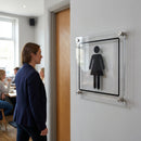 Ladies Symbol Sign – 200mm x 200mm – Clear Acrylic – Indoor/Outdoor
