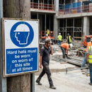 Safety Sign – Hard Hats Must Be Worn – 1mm Rigid Plastic – Indoor/Outdoor
