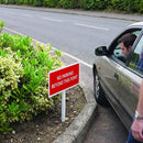 No Parking Beyond This Point Sign – 450mm x 150mm – Aluminium with Post – Outdoor Use