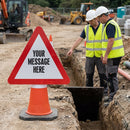 Reflective Cone Sign – 750mm Triangle – Polypropylene – Road Safety