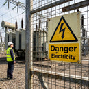 Electricity Safety Signs – Durable Plastic & Vinyl – Indoor/Outdoor Use