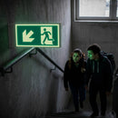 Photoluminescent Way Finding Markers – Arrow Down/Left – Self Adhesive Vinyl – Indoor Use
