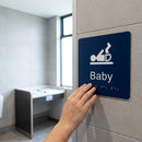 Braille Baby Changing Sign – 150mm x 150mm – 1.5mm PVC – Indoor Use