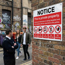 Private Property Notice Sign – 1mm Rigid Plastic & Self-Adhesive Vinyl – Indoor/Outdoor Use