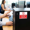 Computer Do Not Switch Off Label – 35mm x 25mm – Self Adhesive Vinyl – Indoor Use