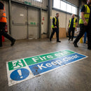 Fire Exit Floor Graphic – 600mm x 200mm – Polycarbonate – Industrial Use