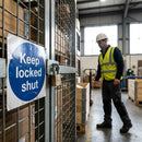 Safety Sign Labels – 65mm Diameter – Self Adhesive Vinyl – Indoor Use