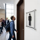 Gents Door Sign – 200mm x 200mm – Clear Acrylic – Indoor/Outdoor
