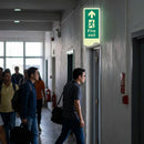 Fire Exit Door Plate Sign – 75mm x 300mm – Photoluminescent Rigid – Indoor Safety
