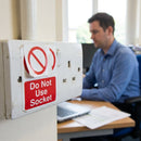 Do Not Use Socket Labels – 40mm x 18mm – Self Adhesive Vinyl – Indoor/Outdoor
