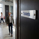 Toilet Door Signs – 200mm x 50mm – Aluminium – Indoor/Outdoor Use