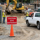 Caution Site Entrance Sign – 600mm x 450mm – Reflective Polypropylene – Construction Site