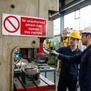 No Unauthorised Person May Operate This Machine Safety Sign – 1mm Rigid Plastic – Indoor/Outdoor Use