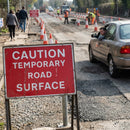 Caution Temporary Road Surface Signs – 600mm x 450mm – Rigid Plastic – Indoor & Outdoor