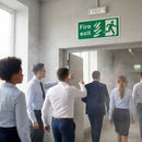 Fire Exit Sign – Right Direction – Flames & Running Man – Safety