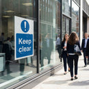 Keep Clear Window Sticker – 150mm x 220mm – Face Adhesive Vinyl – Indoor Use