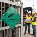 Compressed Gas 2 Hazard Sign – 1mm Rigid Plastic – Indoor/Outdoor Use