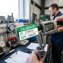 Calibrated Green/White Quality Control Labels (Roll of 100) – 50mm x 20mm – Self Adhesive Vinyl – Indoor/Outdoor Use