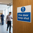 Fire Door Keep Shut Sign – 1mm Rigid Plastic – Indoor/Outdoor Use
