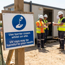 Safety Barrier Cream Sign – 1mm Rigid Plastic & Vinyl – Indoor/Outdoor Use