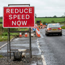 Reduce Speed Now Reflective Temporary Road Traffic Sign – Class RA1 – Zintec Plate – Industrial Use