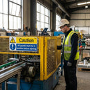 Caution All Guards Must Be in Position Before Starting Safety Warning Sign – 1mm Rigid Plastic – Indoor/Outdoor Use
