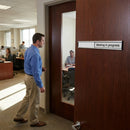 Meeting In Progress Door Slider Sign – 300mm x 40mm – Anodised Aluminium – Office Privacy