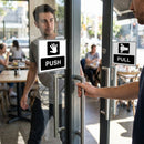 Pull / Push Double Sided Window Sticker – 150mm x 150mm – Face Adhesive Vinyl – Indoor/Outdoor