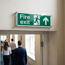 Fire Exit Up Visual Impact Sign – 450mm x 150mm – Clear Acrylic – Indoor/Outdoor Use