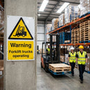 Forklift Safety Signs – A4 – 1mm Rigid Plastic & Self-Adhesive Vinyl – Indoor/Outdoor Use
