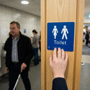 Braille Unisex Toilet Signs – 150mm x 150mm – 1.5mm PVC – Indoor Use