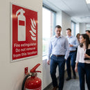 Fire Extinguisher Warning Sign – Red – Essential Safety Notice – Indoor/Outdoor