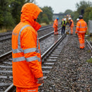 Rail Spec 7-in-1 Interactive Storm Coat & Body Warmer – Orange – High-Performance – Industrial Use